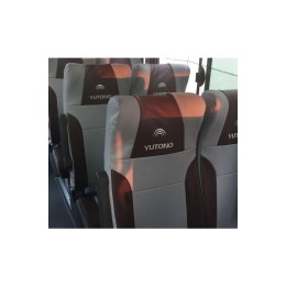 SC036 訂做大巴車客車頭套 廣告頭套 座椅套 淺灰加棕色座套 SC036 訂做大巴車客車頭套 廣告頭套 座椅套 淺灰加棕色座套